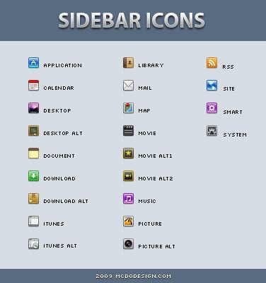 iPhone style sidebar icons